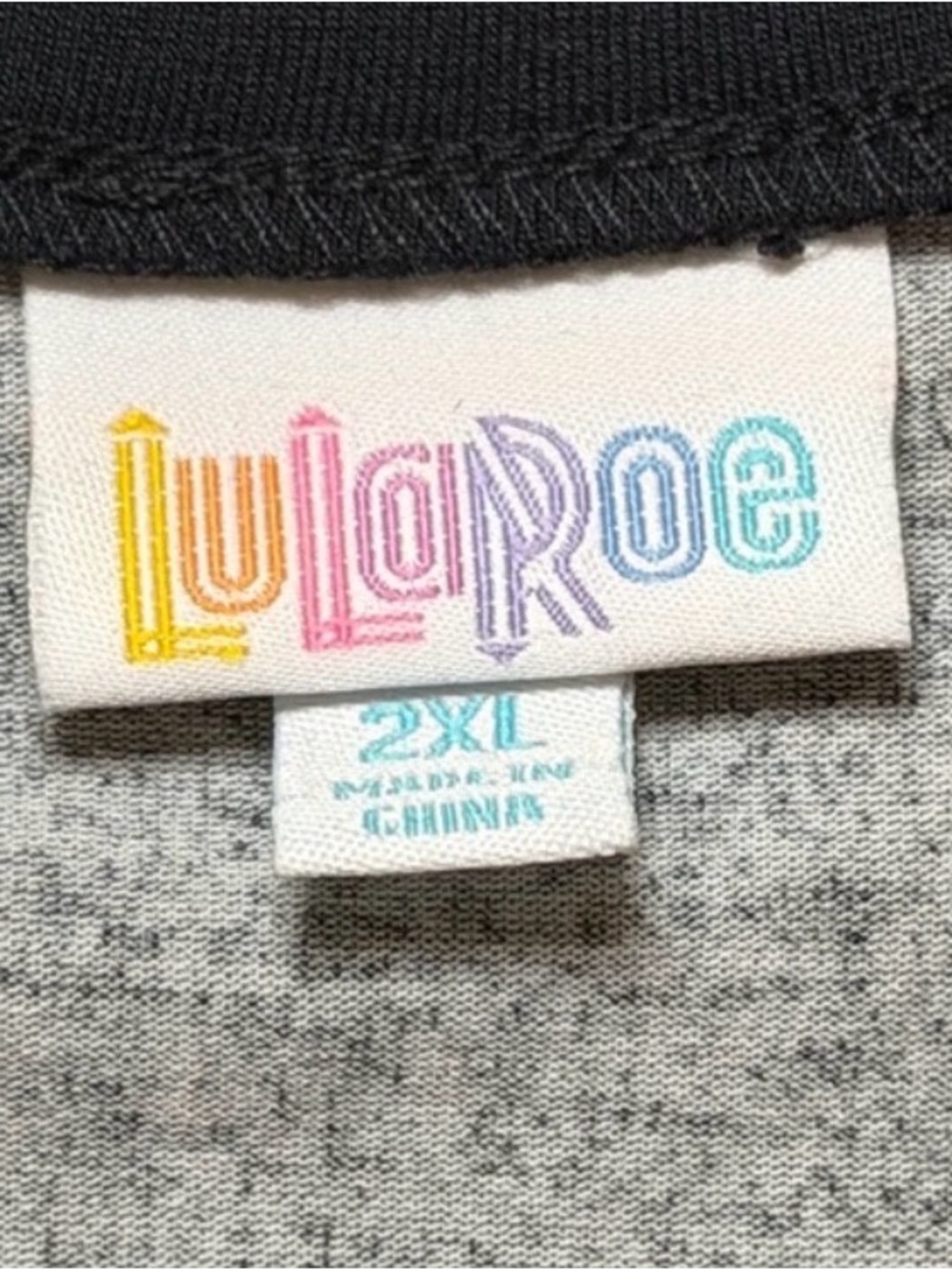 LuLaRoe Perfect Tank 2XL Black Dusty Pink Heathered Swing Tank Top - Picture 2 of 3